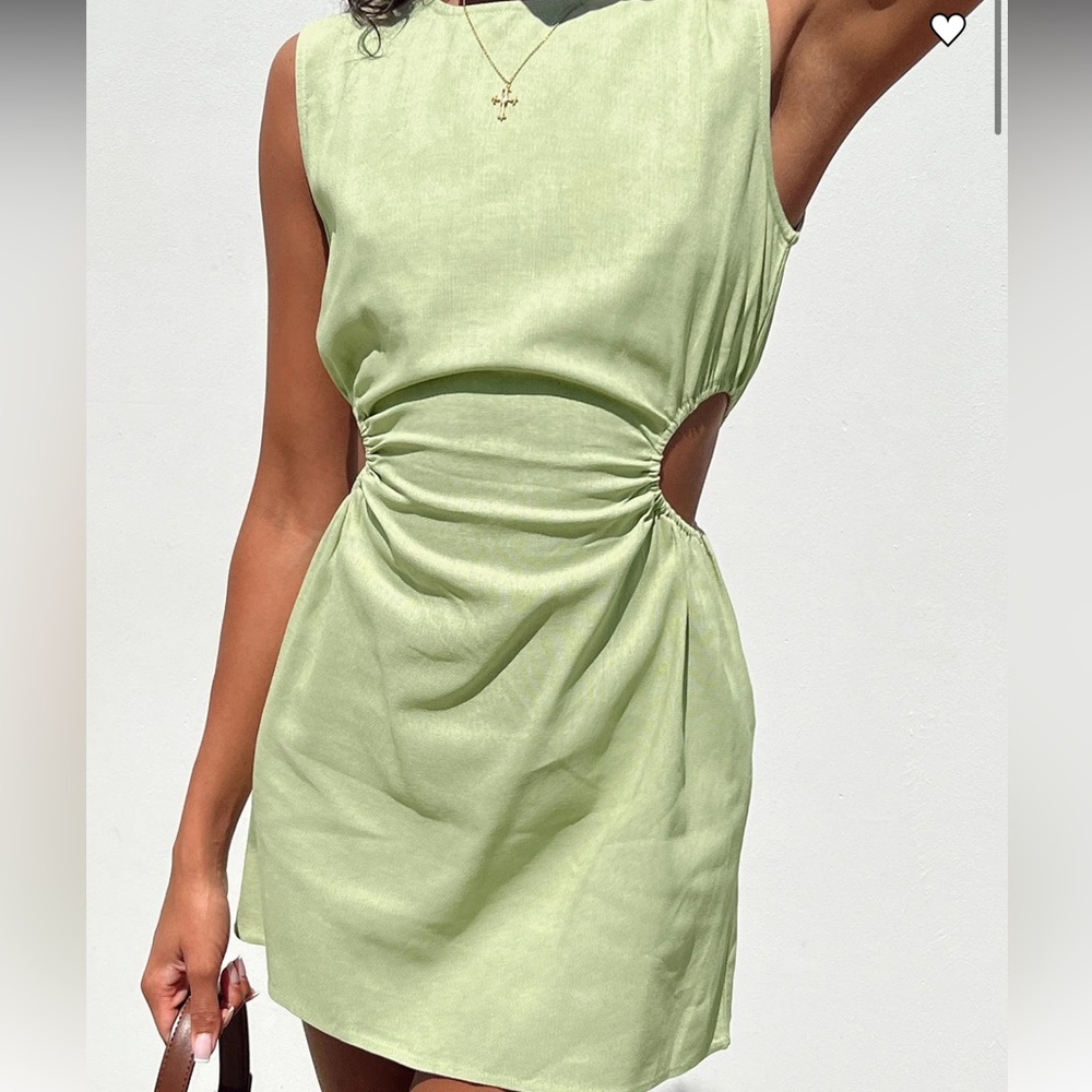 Chic Sleeveless Olive Mini Dress